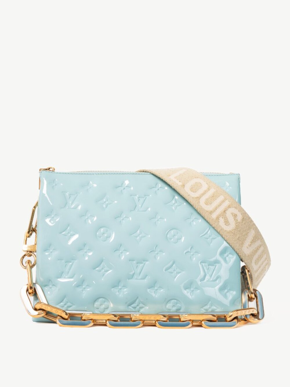 Louis Vuitton Coussin PM Bleu Monogram Vernis Shoulder Bag